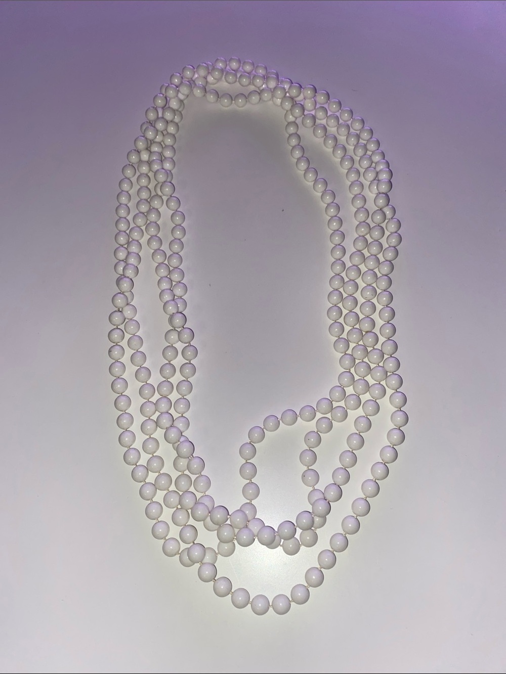 Vintage Boho White Multi-Strand Beaded Necklace